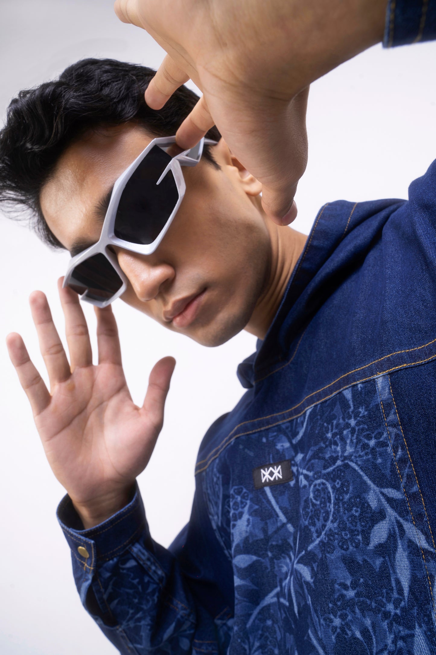Floral Denim Hoodie