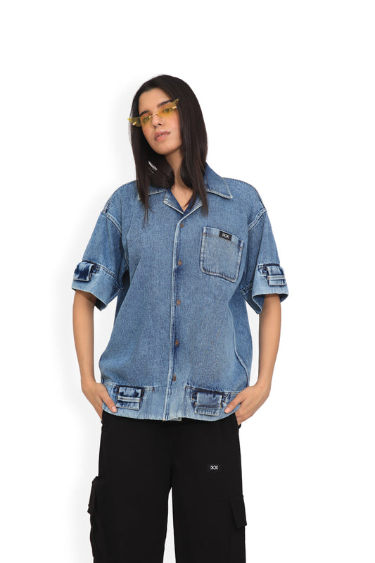 Blue Washed Denim Shirt