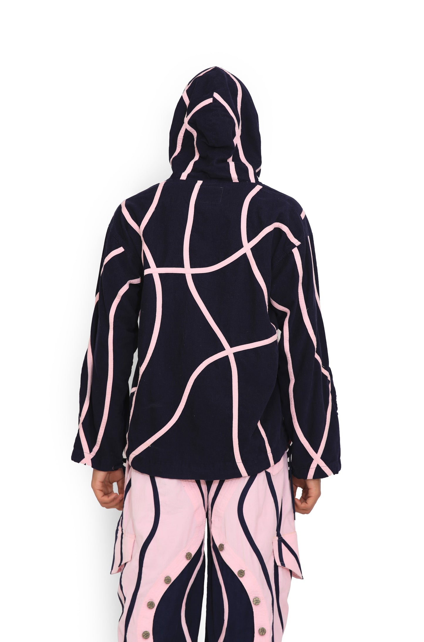 Baby Pink & Blue Contrast Hoodie