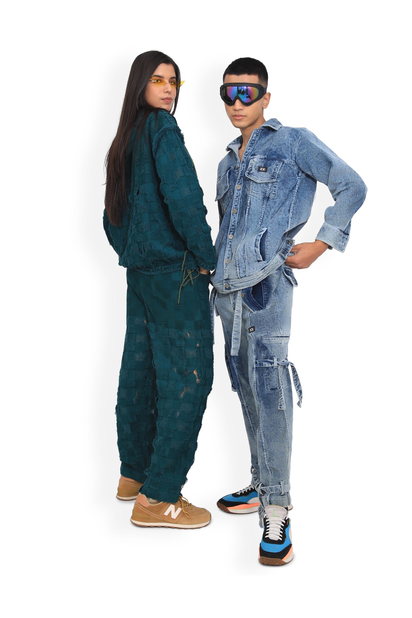 Sea Green Distressed Layered Hoodie