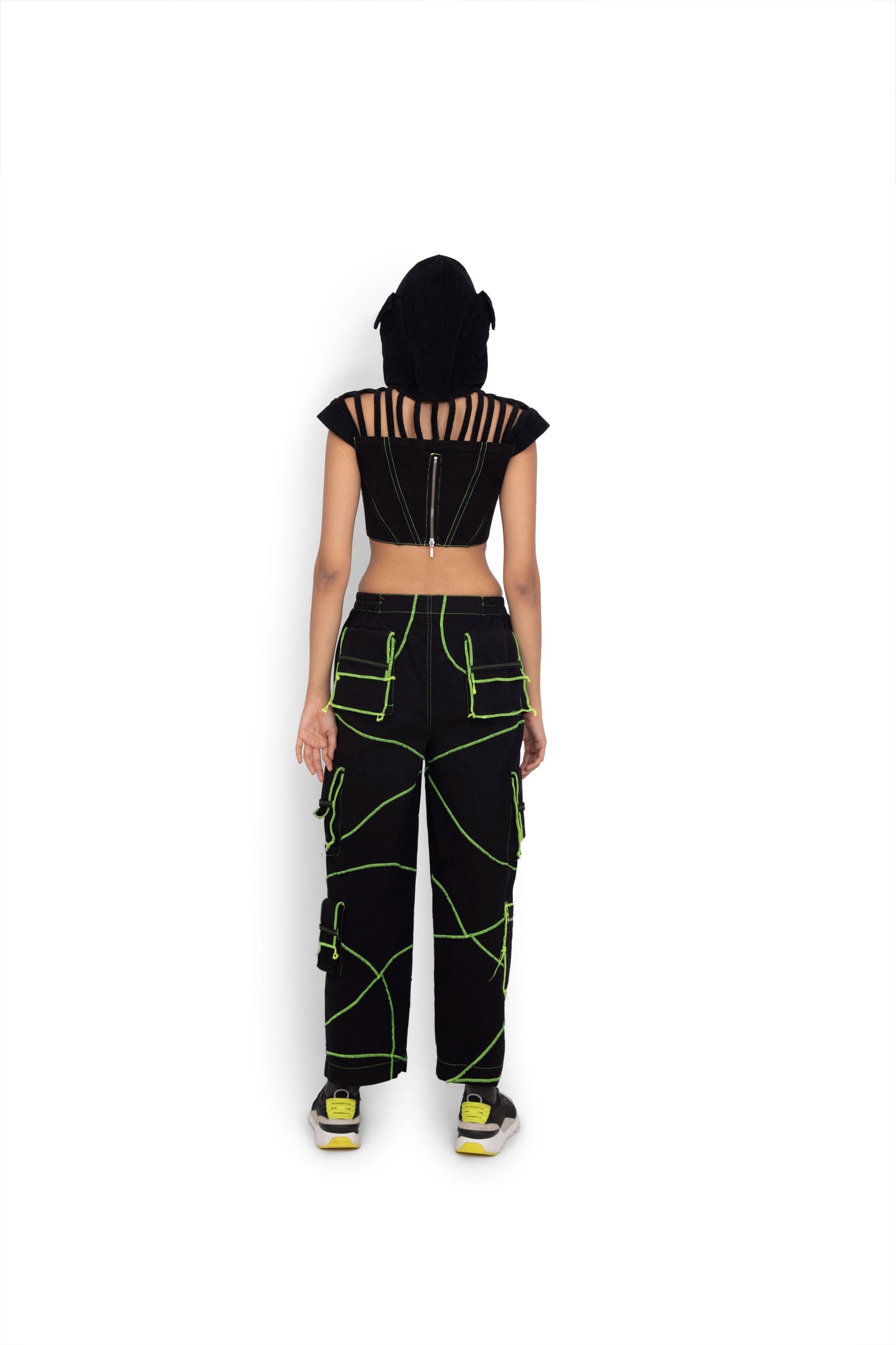 Black Hoodie Crop Top