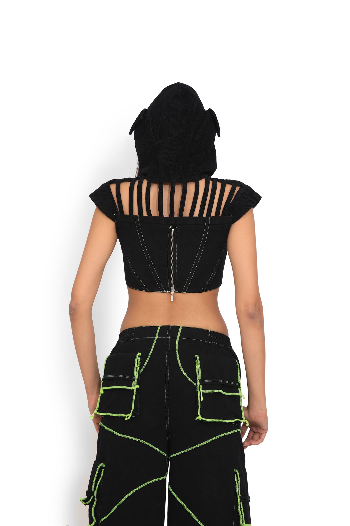 Black Hoodie Crop Top