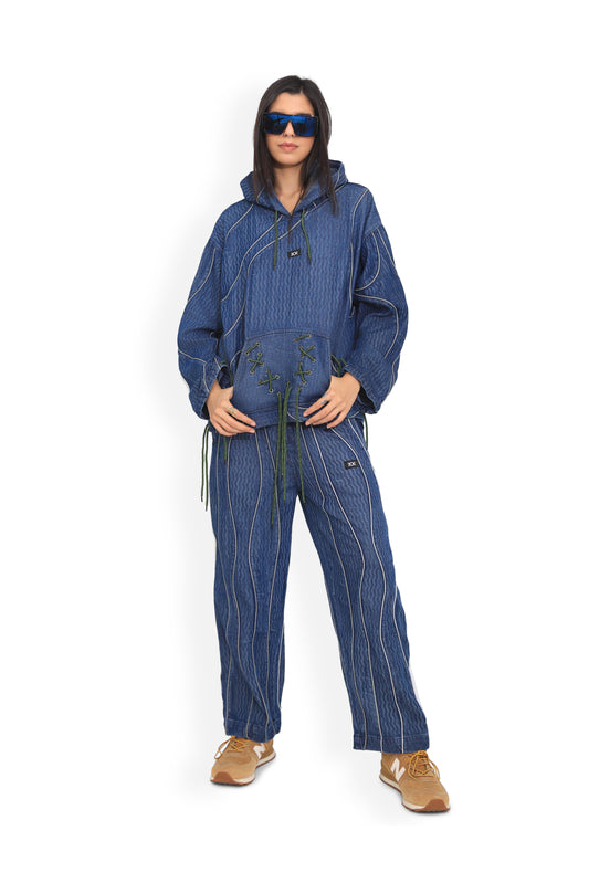 Blue Reflective Street Map Track Pants