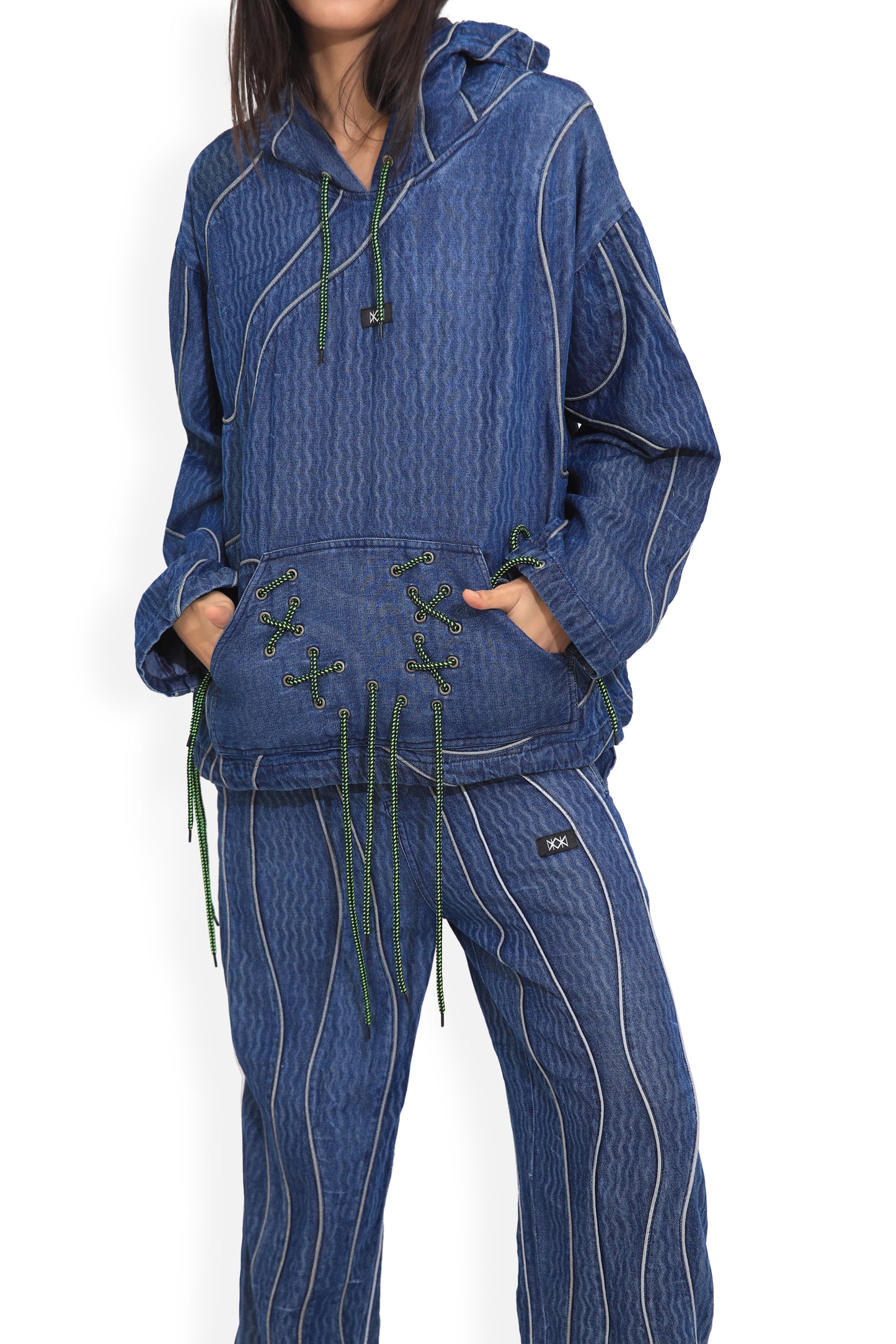 Blue Relective Street Map Hoodie