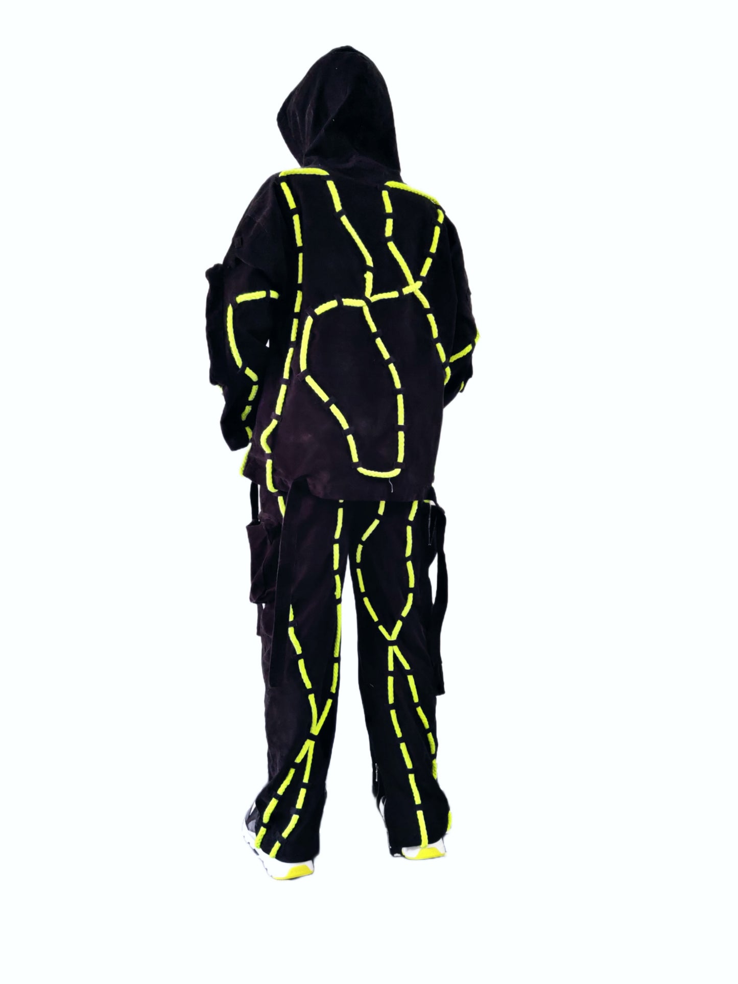 Black Roped Hoodie