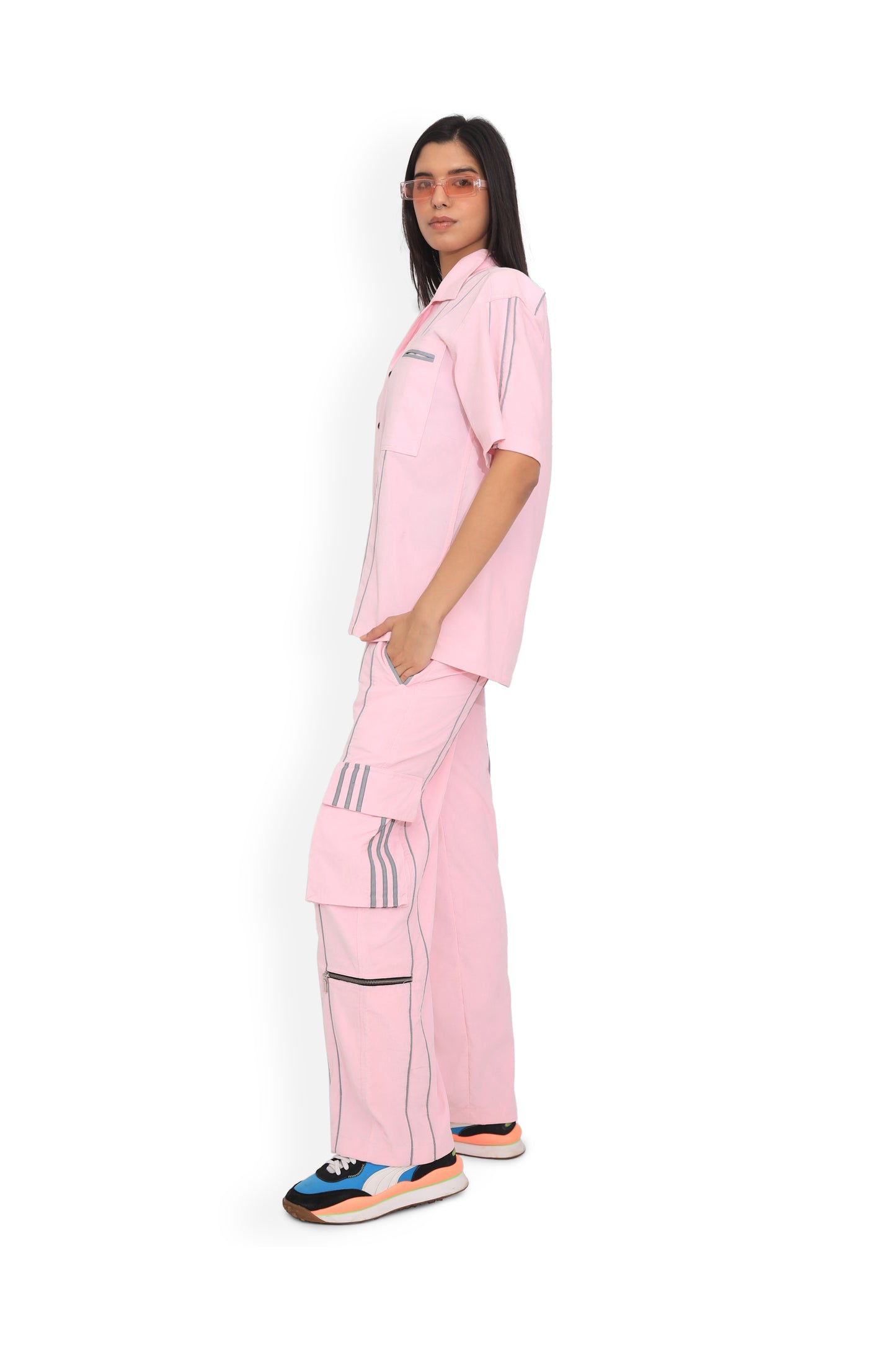 Pink Cuban Collar Shirt