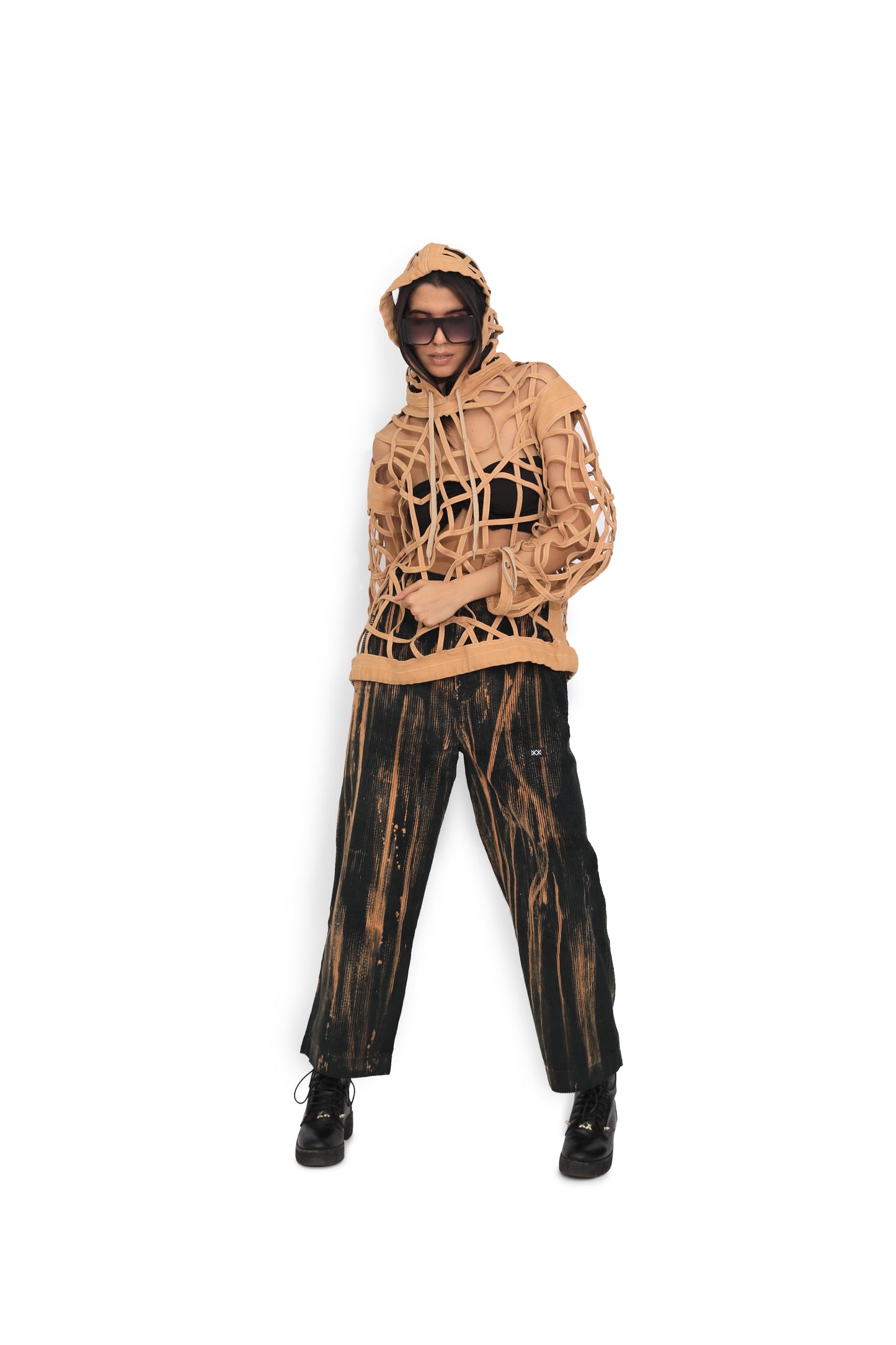 Beige Street Map Hoodie