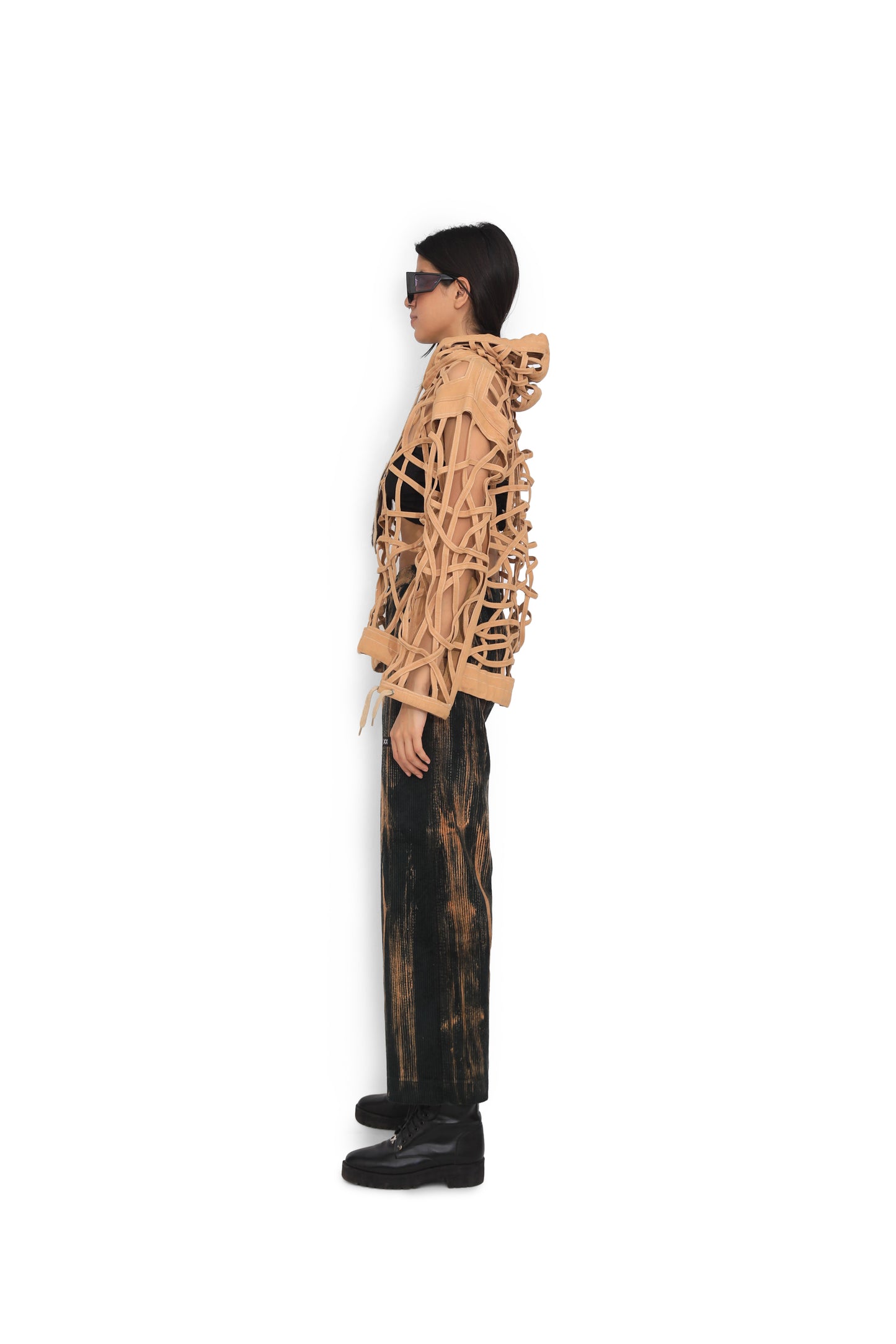 Beige Street Map Hoodie