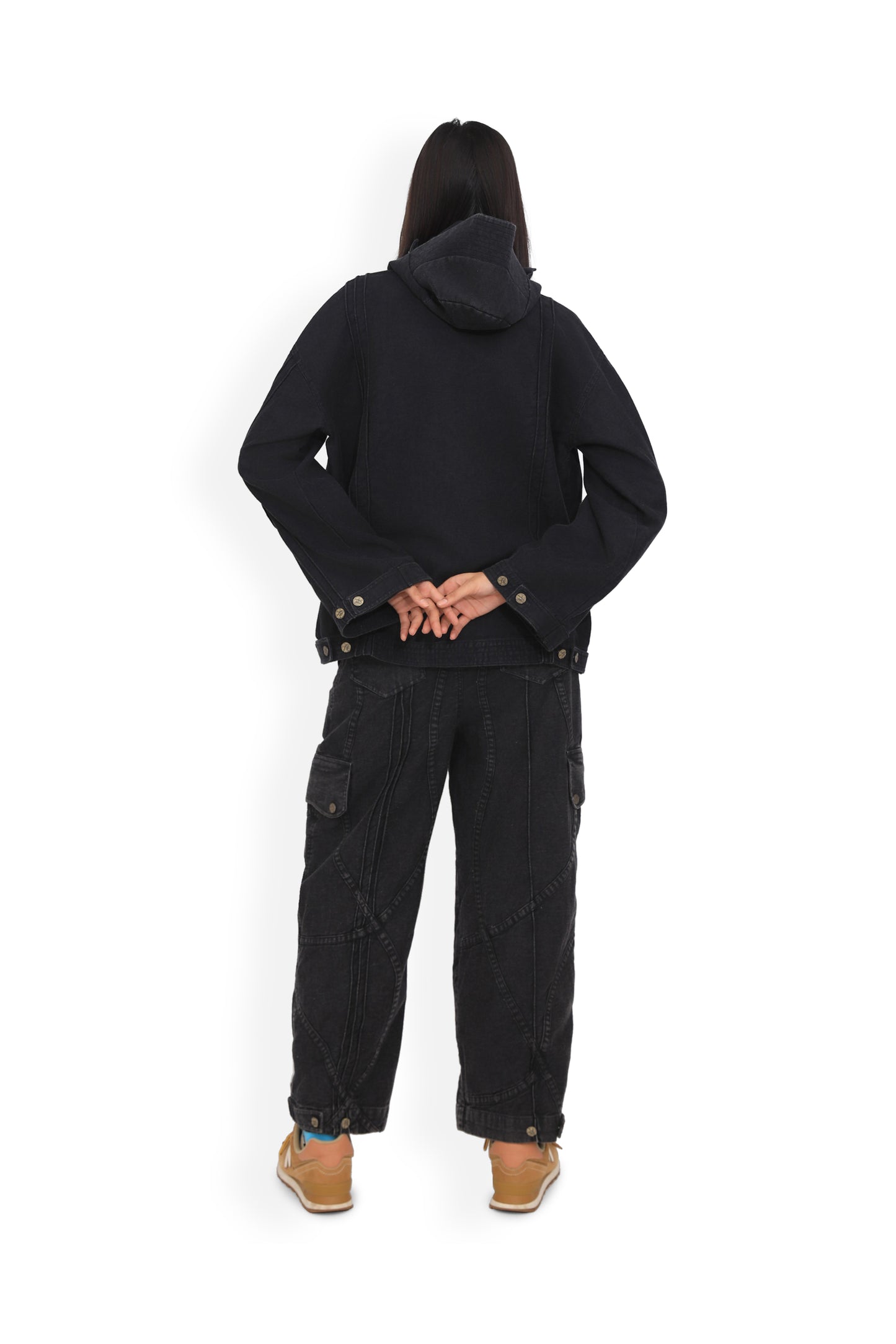 Grey Denim Cargo Pants