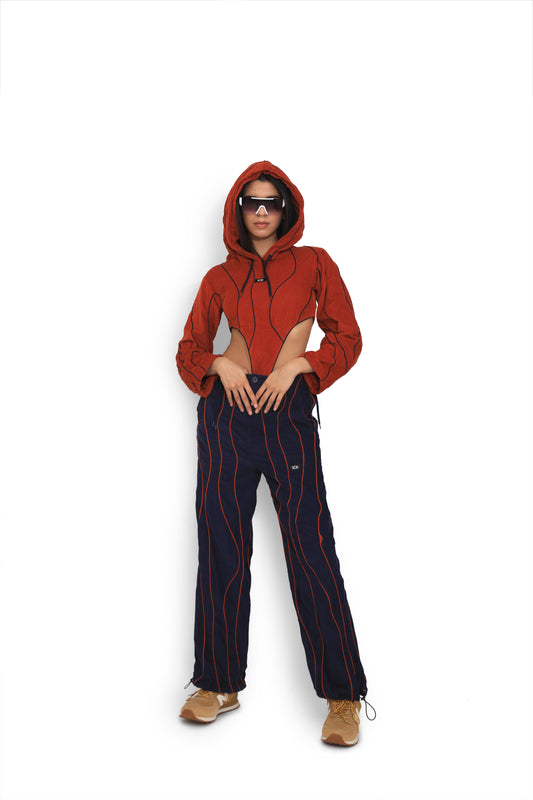 Rust Hoodie Bodysuit Top