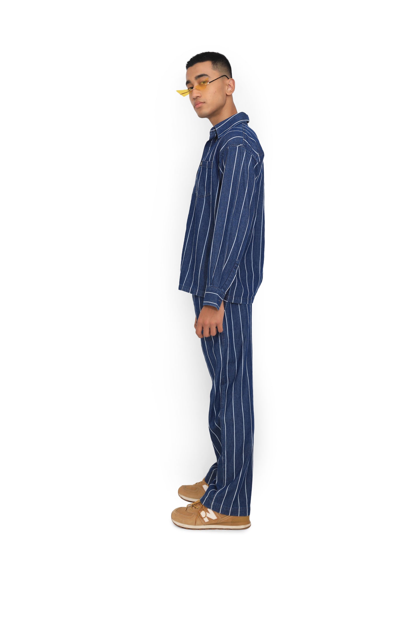 Blue Stripe Shirt & Track Pants Co-ord Set - One of One