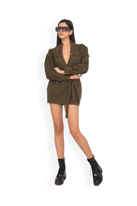Olive Jacket Dress
