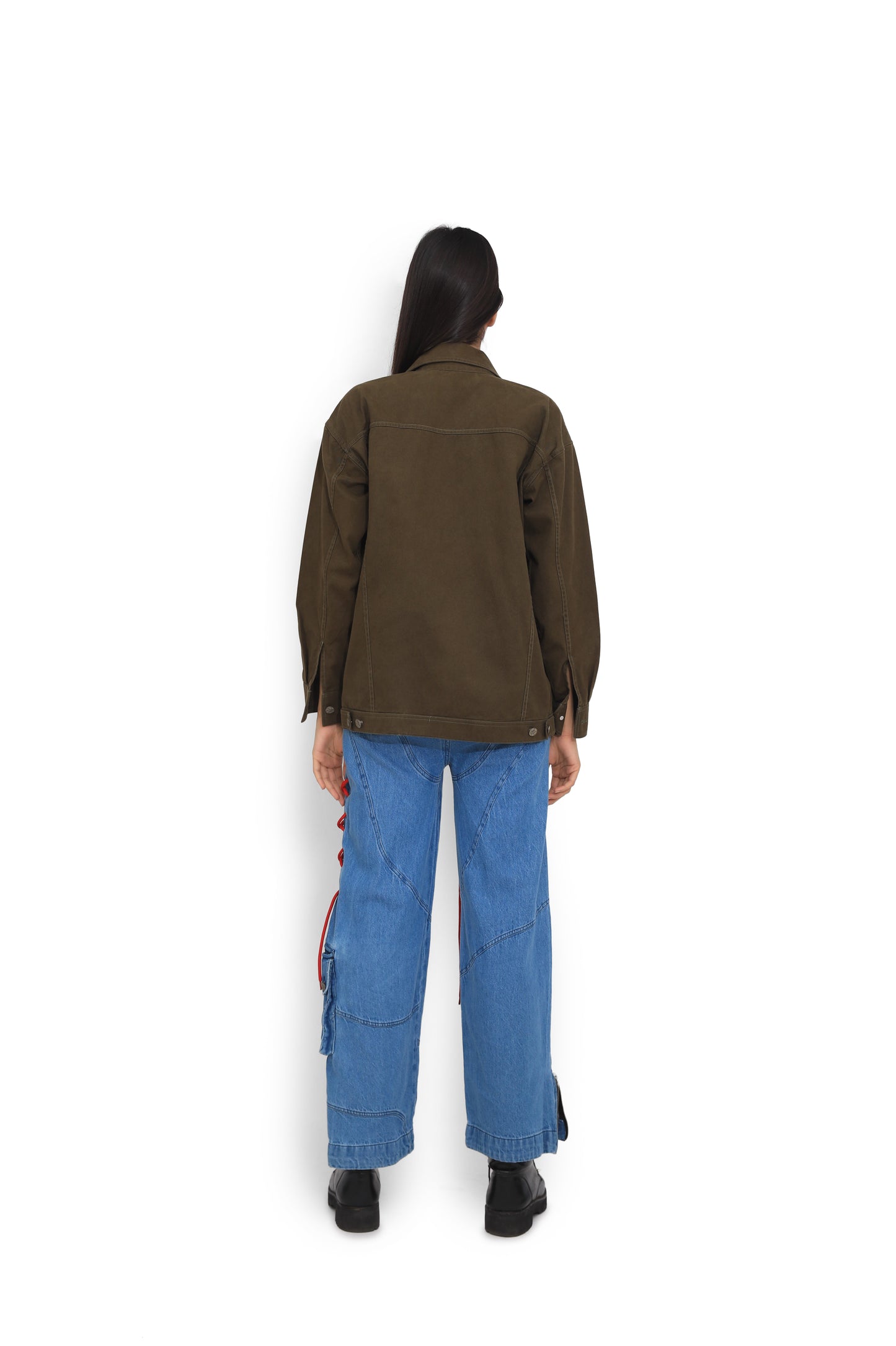 Blue Drawstring Denim Pants