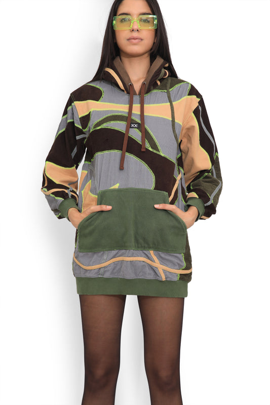 Multi Colour Hoodie Dress