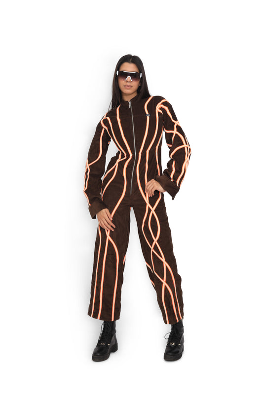 Brown Map Jumpsuit