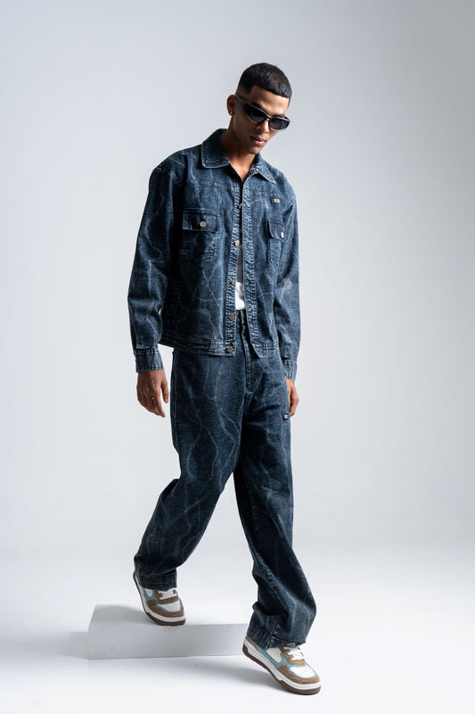 Hand textured Hemp Denim Track Pants