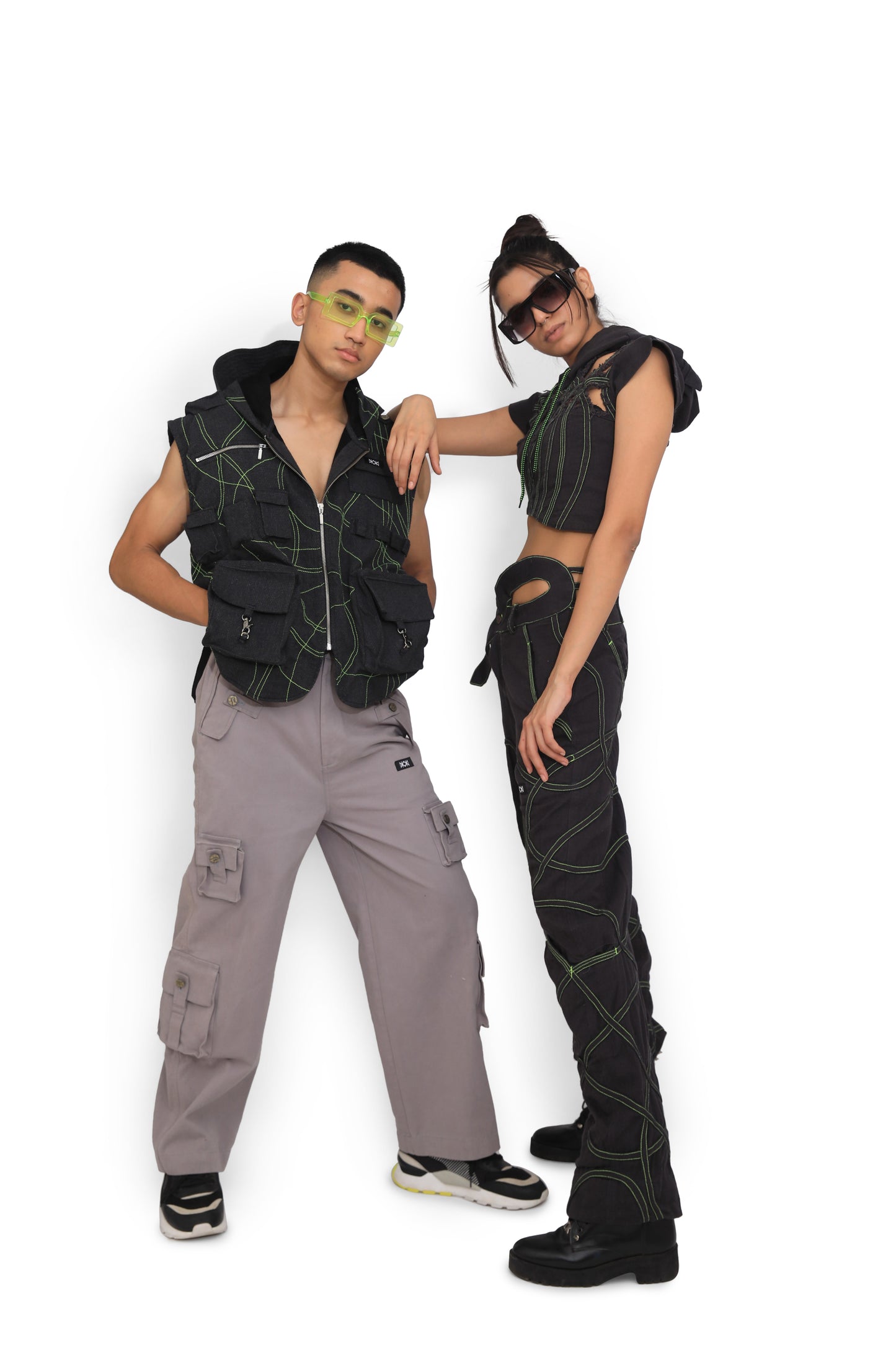 Wave Denim Map Pants