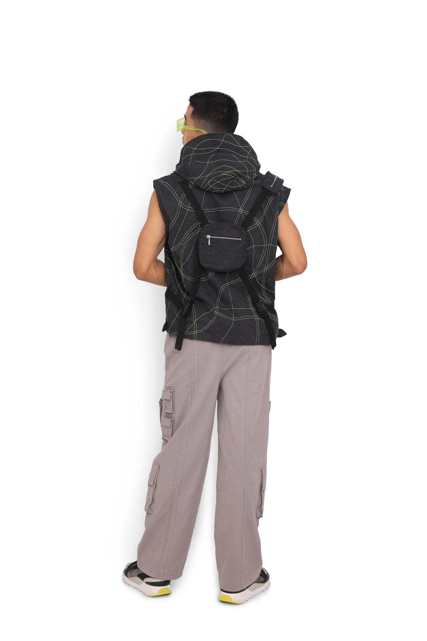 Grey Denim Cargo Pants