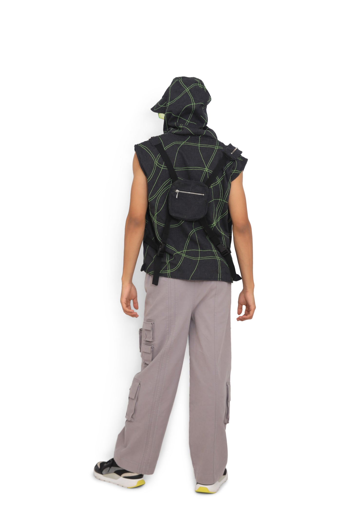 Grey Denim Cargo Pants