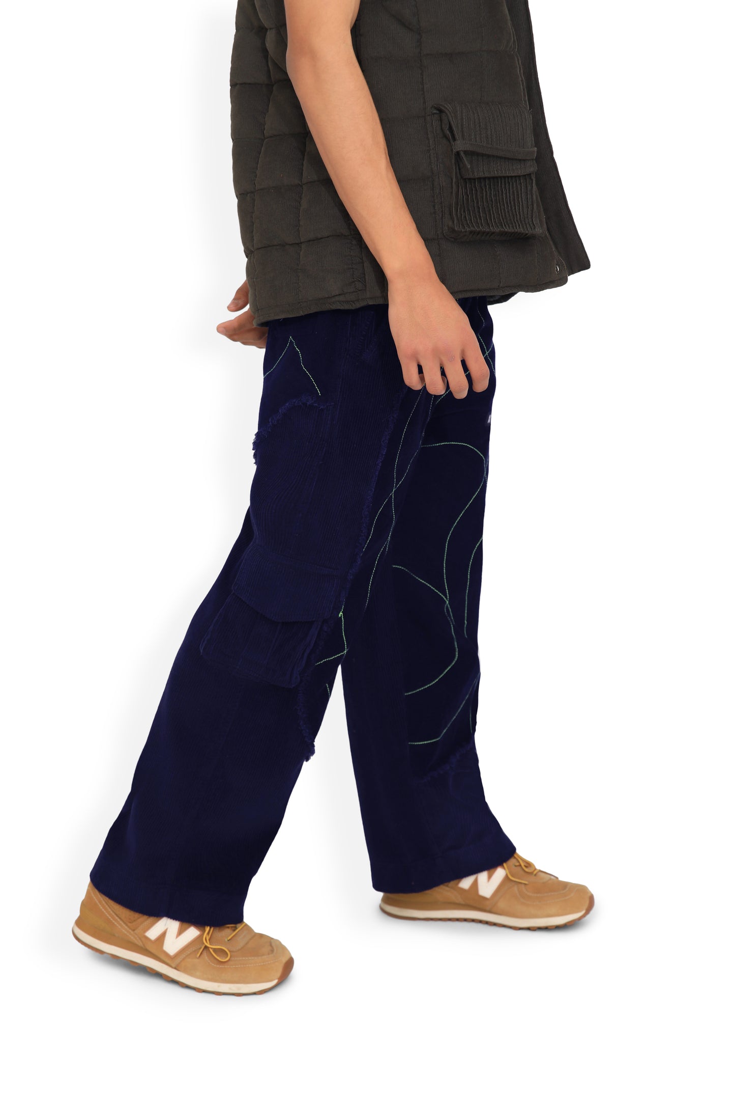 Contrast Stitched Cargo Track Pant
