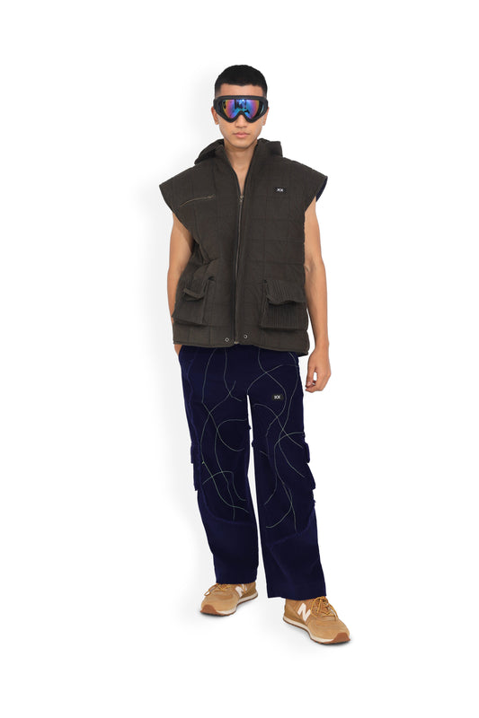 Olive Sleeveless Puffer Jacket
