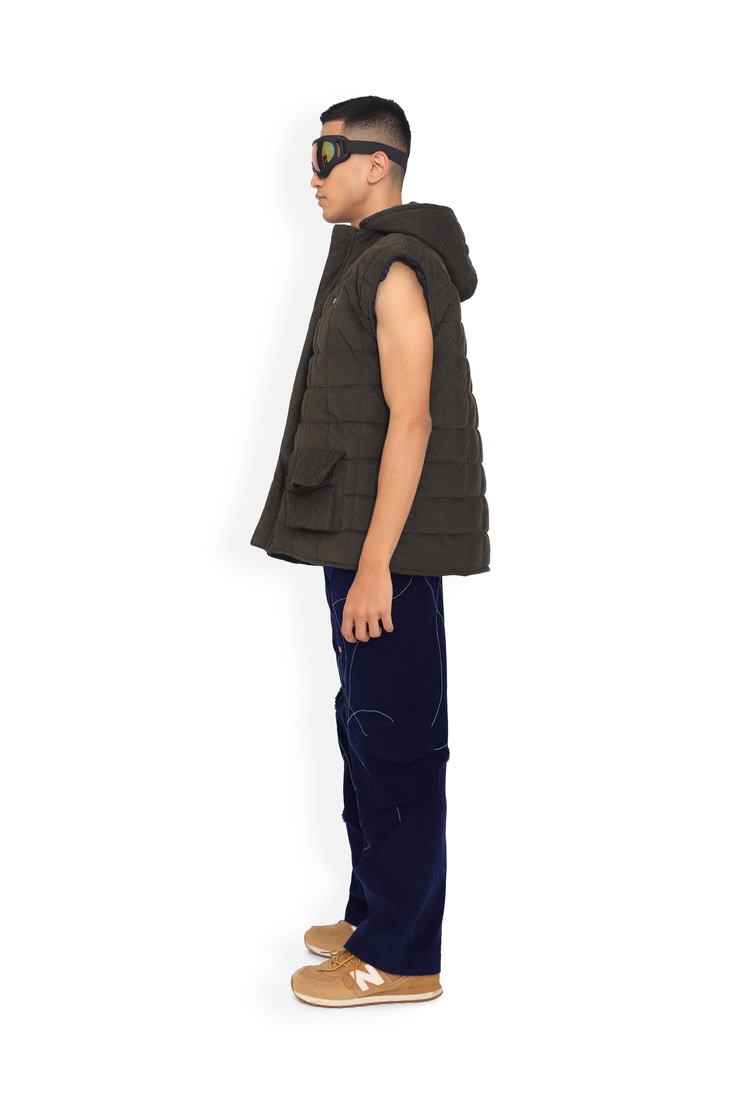 Olive Sleeveless Puffer Jacket