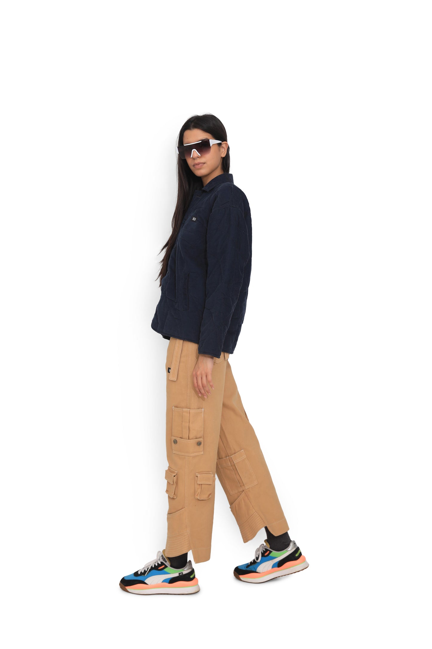 Beige Bucket Hat Cargo Pants
