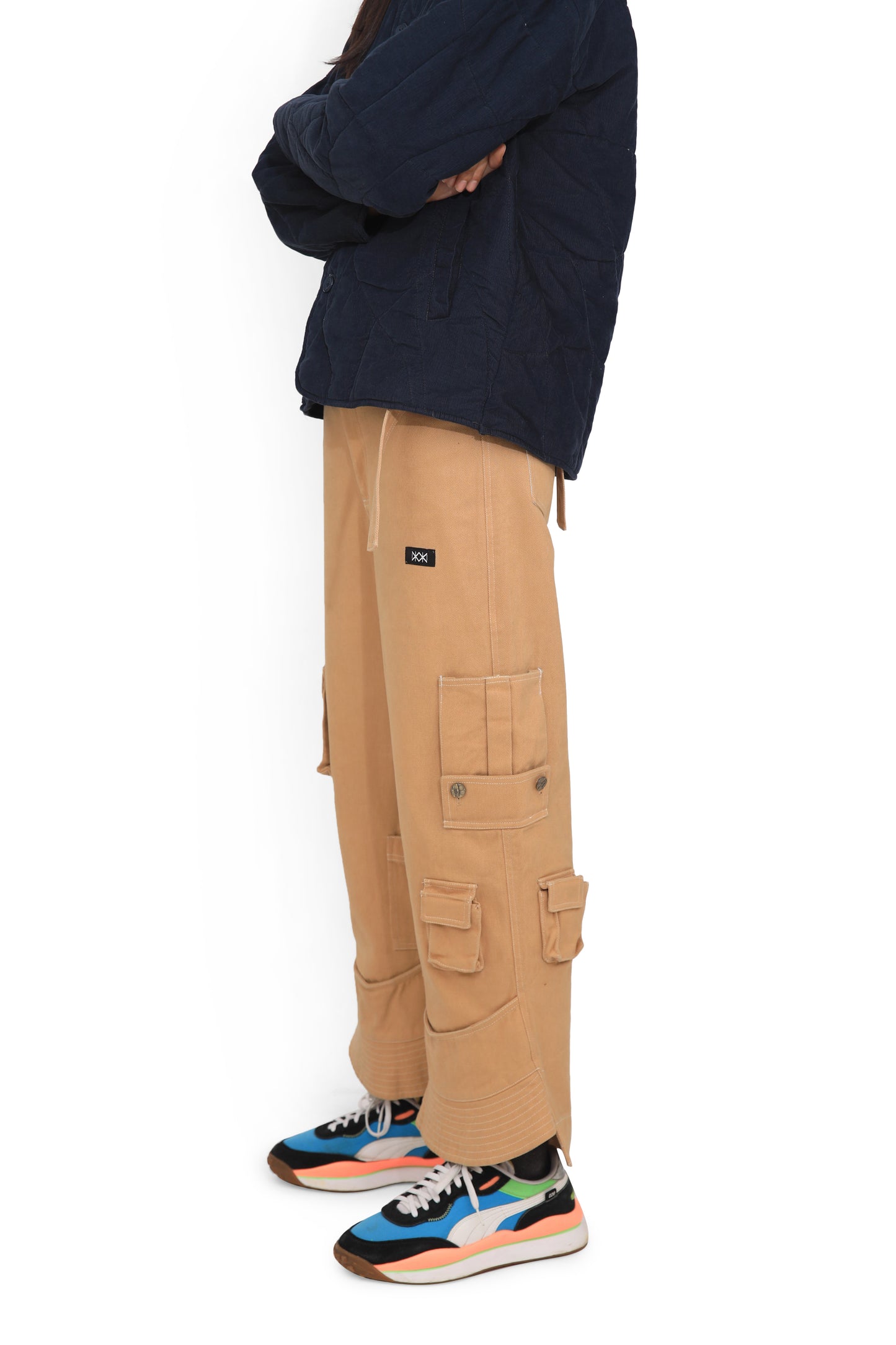 Beige Bucket Hat Cargo Pants