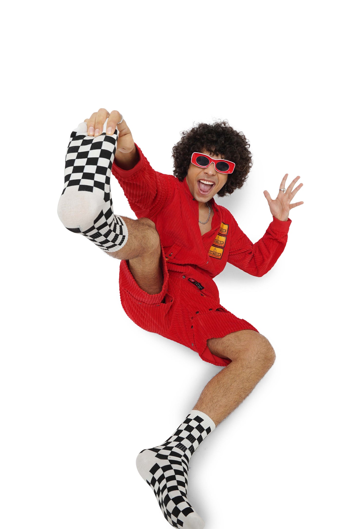 Code Red Caution Hi-Low Jacket & Shorts Set