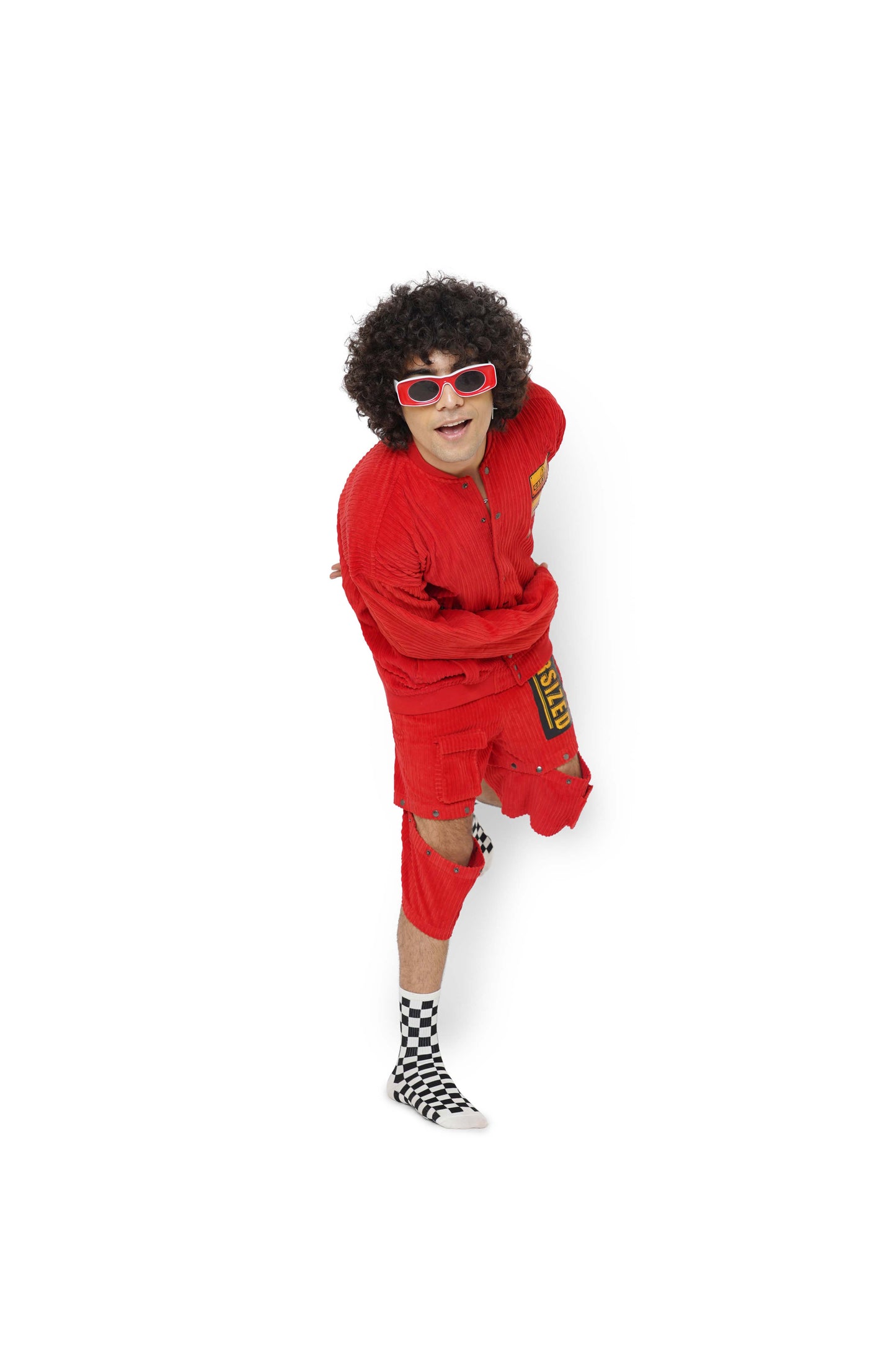Code Red Caution Hi-Low Jacket & Shorts Set