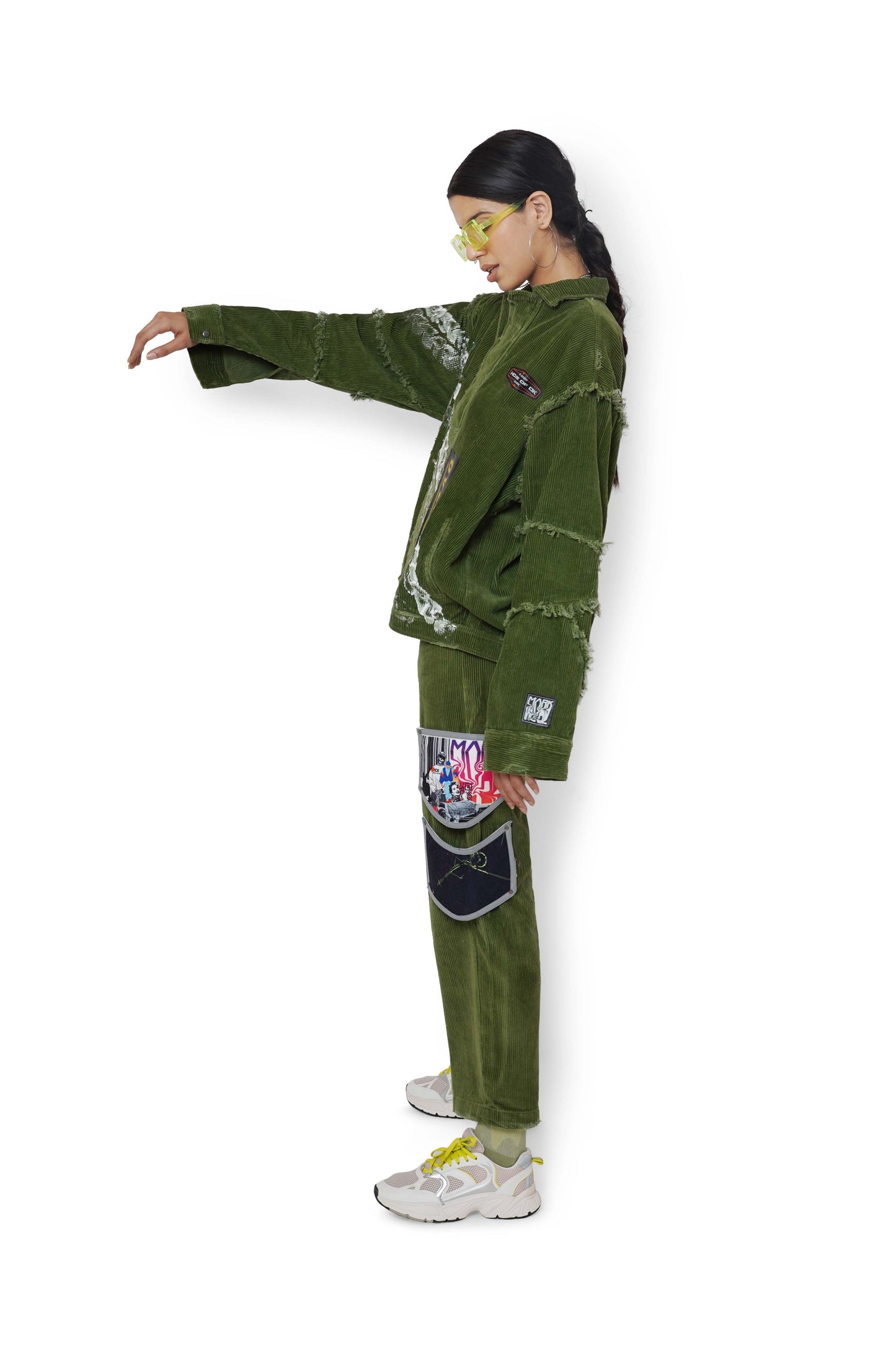 Grassland Green Met An Accident Jacket & Pants Set