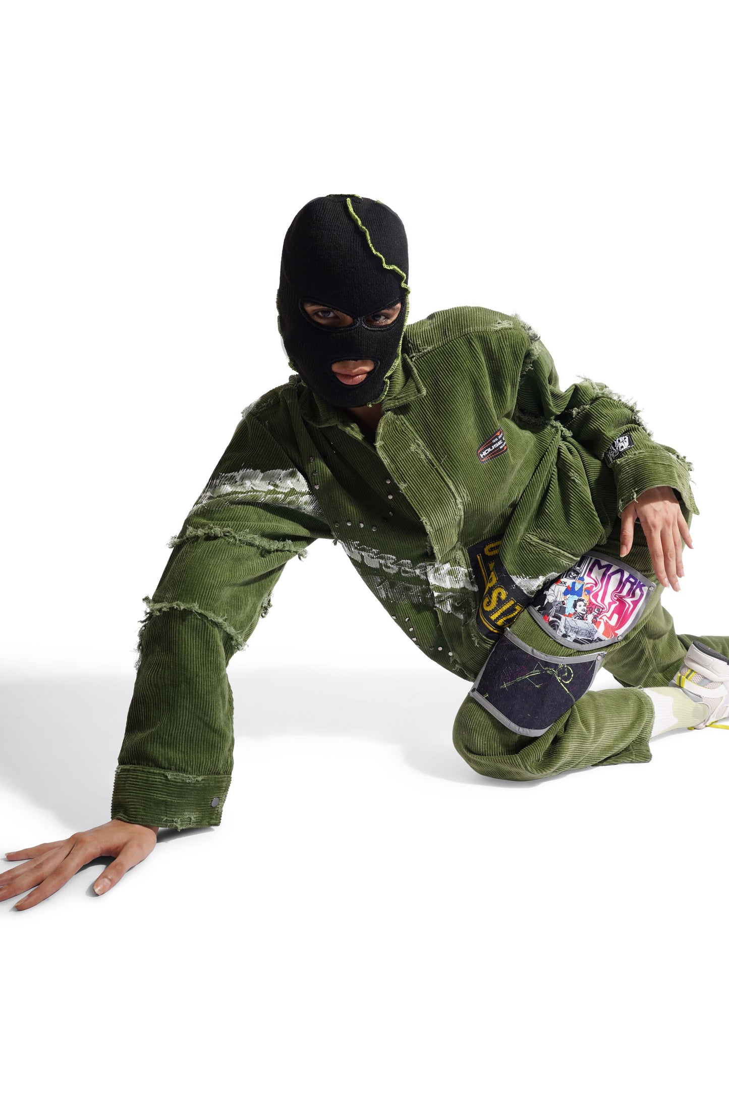 Grassland Green Met An Accident Jacket & Pants Set