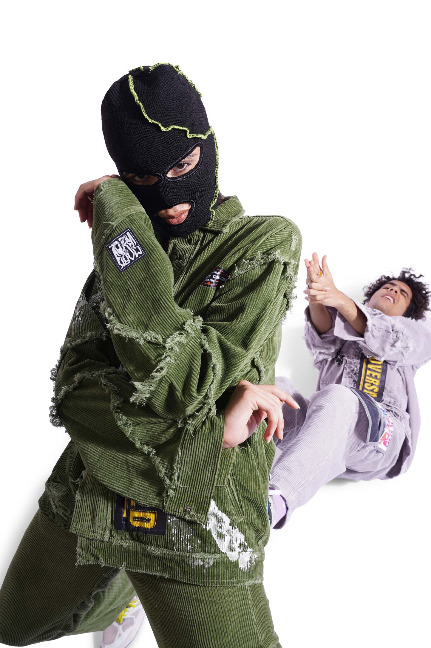 Grassland Green Met An Accident Jacket & Pants Set