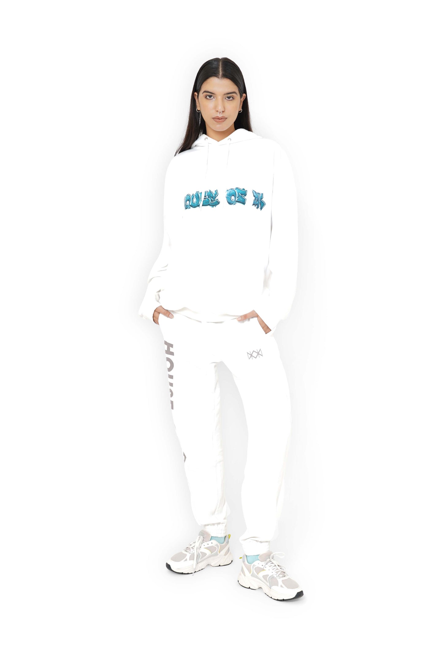 White HDK Graffiti Hoodie & Trackpant Set