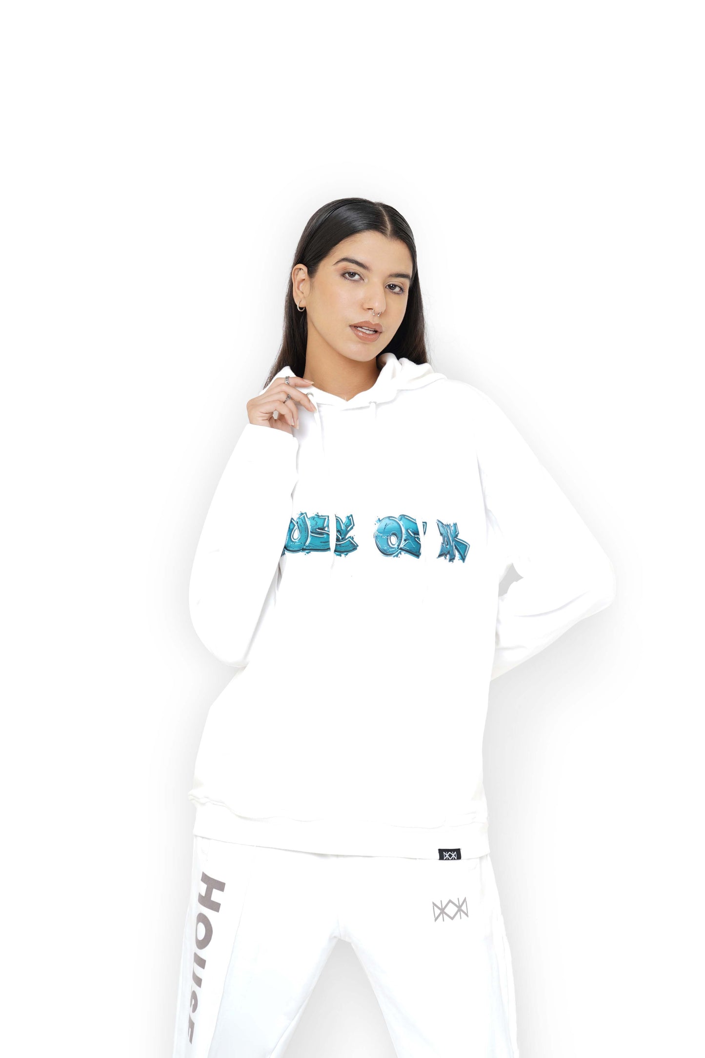 White HDK Graffiti Hoodie & Trackpant Set