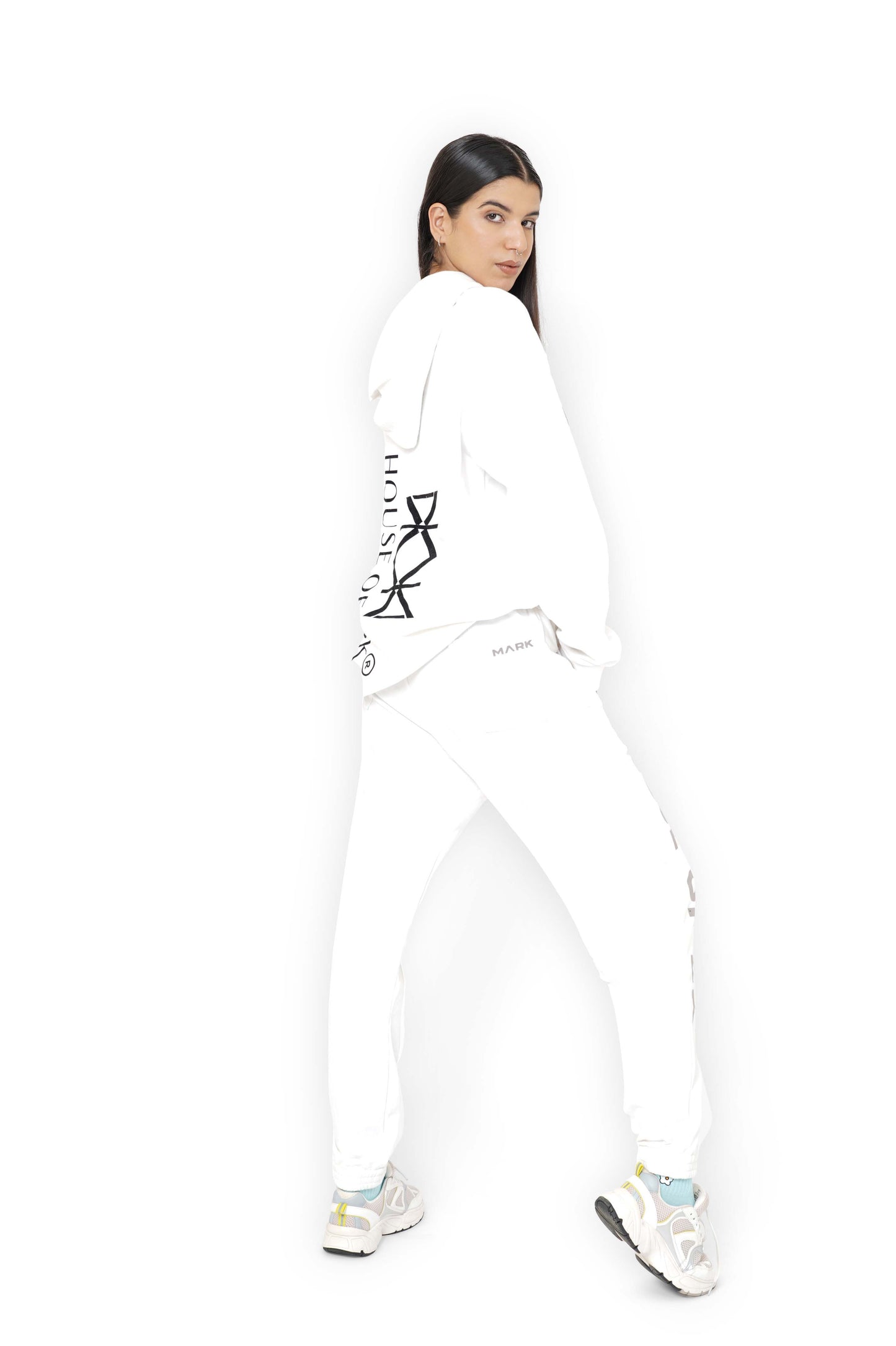 White HDK Graffiti Hoodie & Trackpant Set