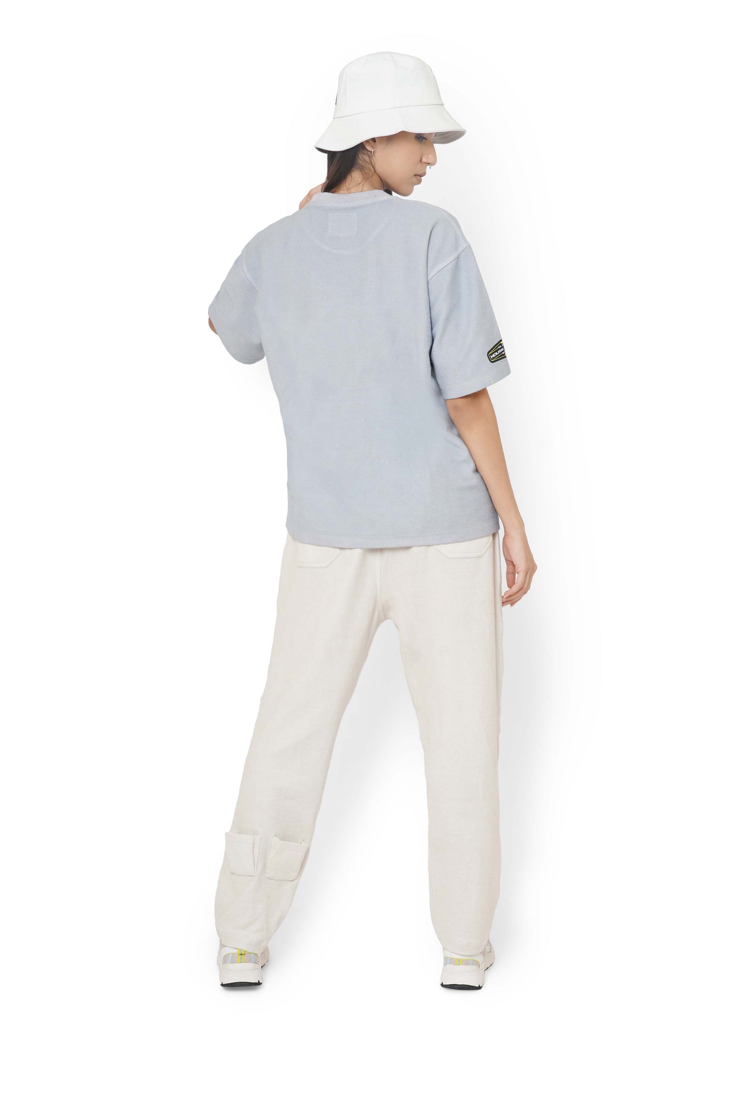 Smokey Grey Graphic T-Shirt & Cane Beige Utility Cargo Track Pants Set