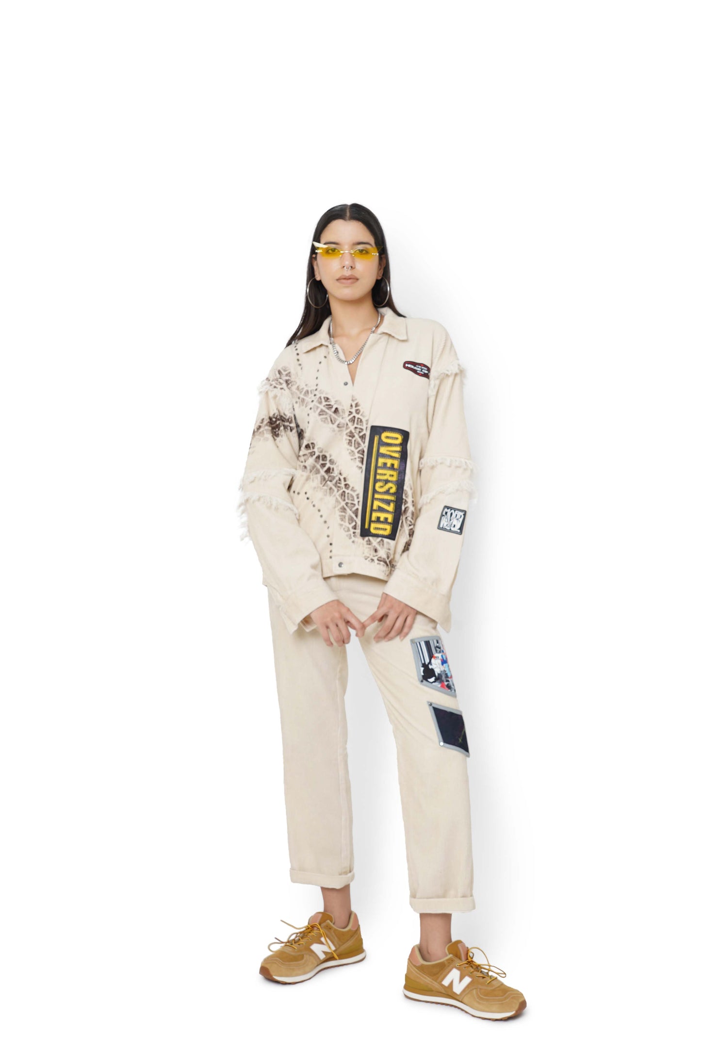 Cane Beige Met An Accident Jacket & Pants Set