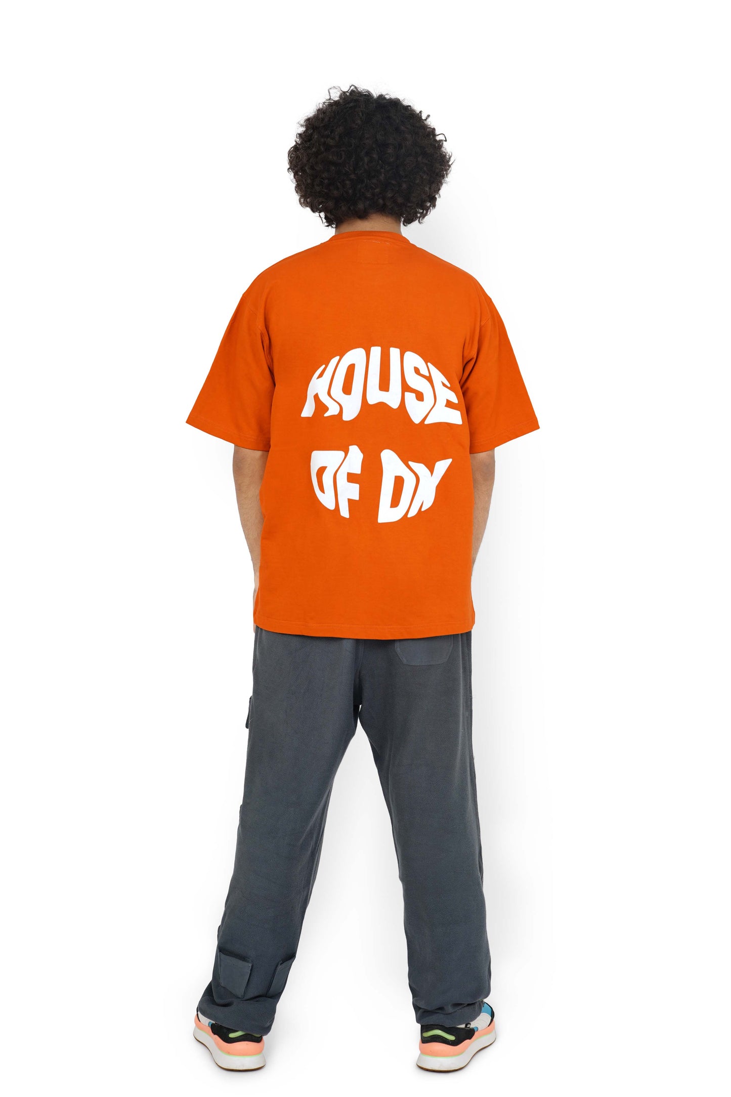 Orange Tan Mark T-Shirt & Carbon Grey Utility Cargo Track Pants Set