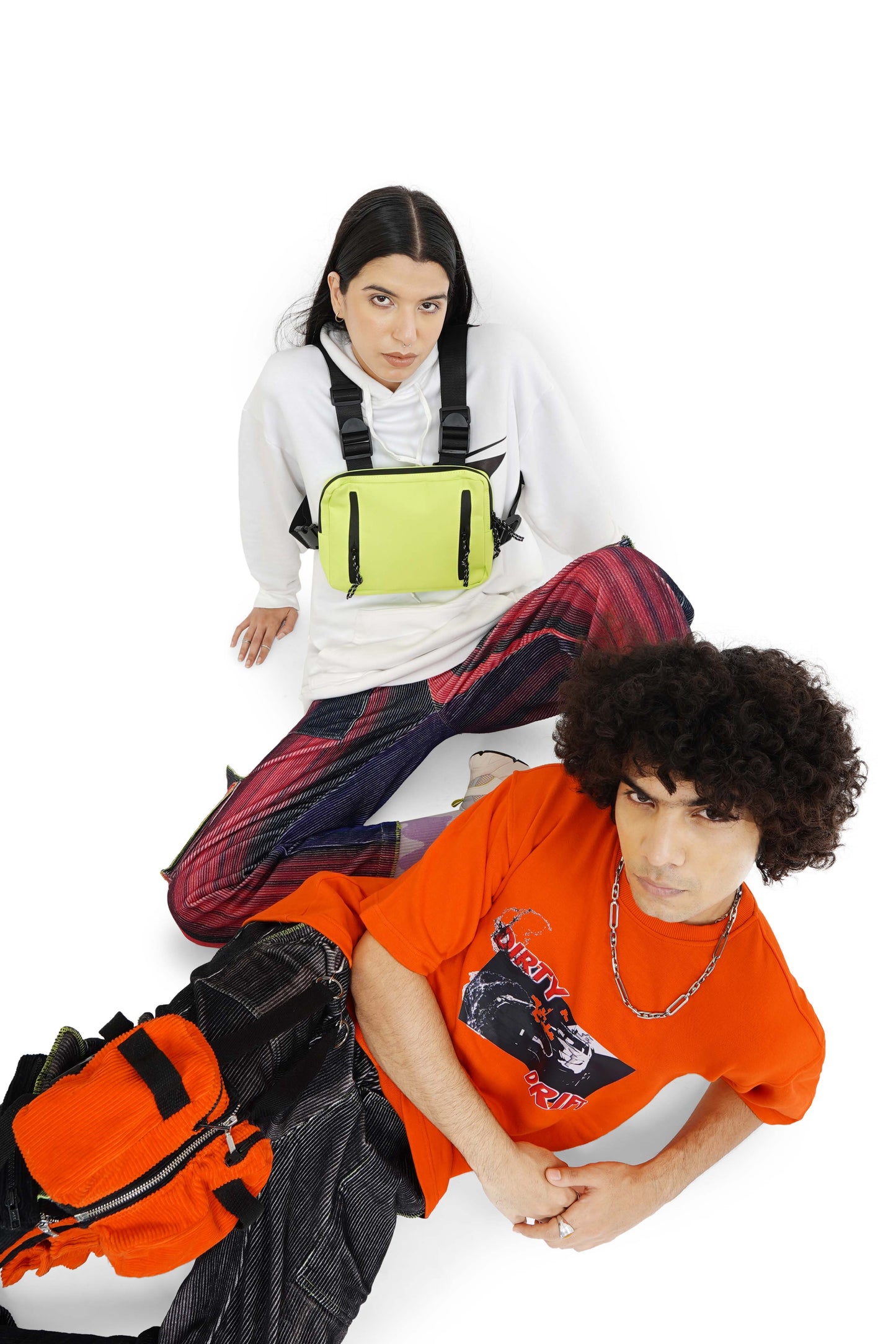 Campfire Orange Dirty Drift T-Shirt & Caffeine Grainy Cargo Track Pants Set