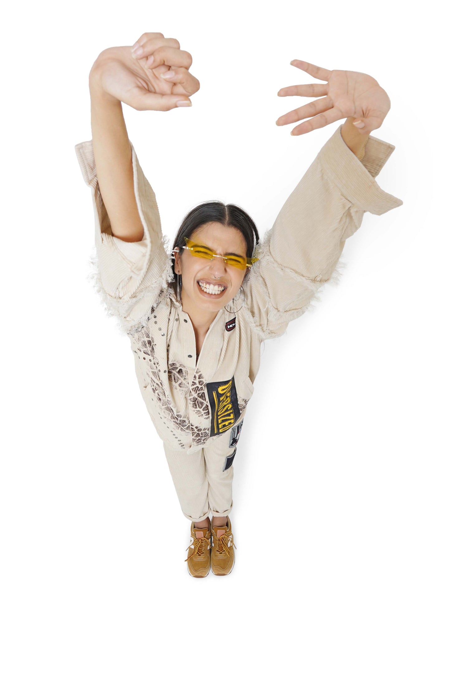 Cane Beige Met An Accident Jacket & Pants Set