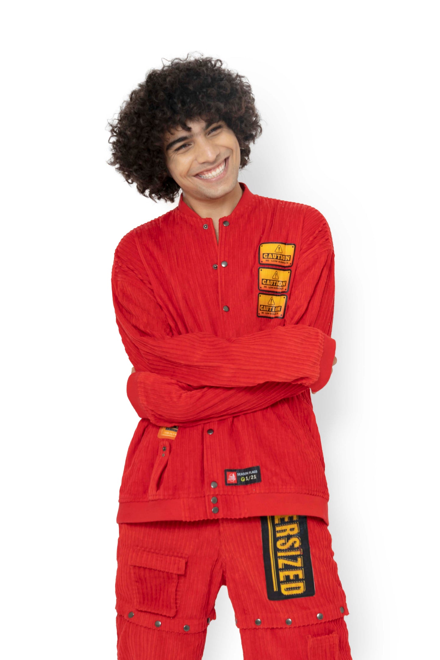 Code Red Caution Hi-Low Jacket & Shorts Set