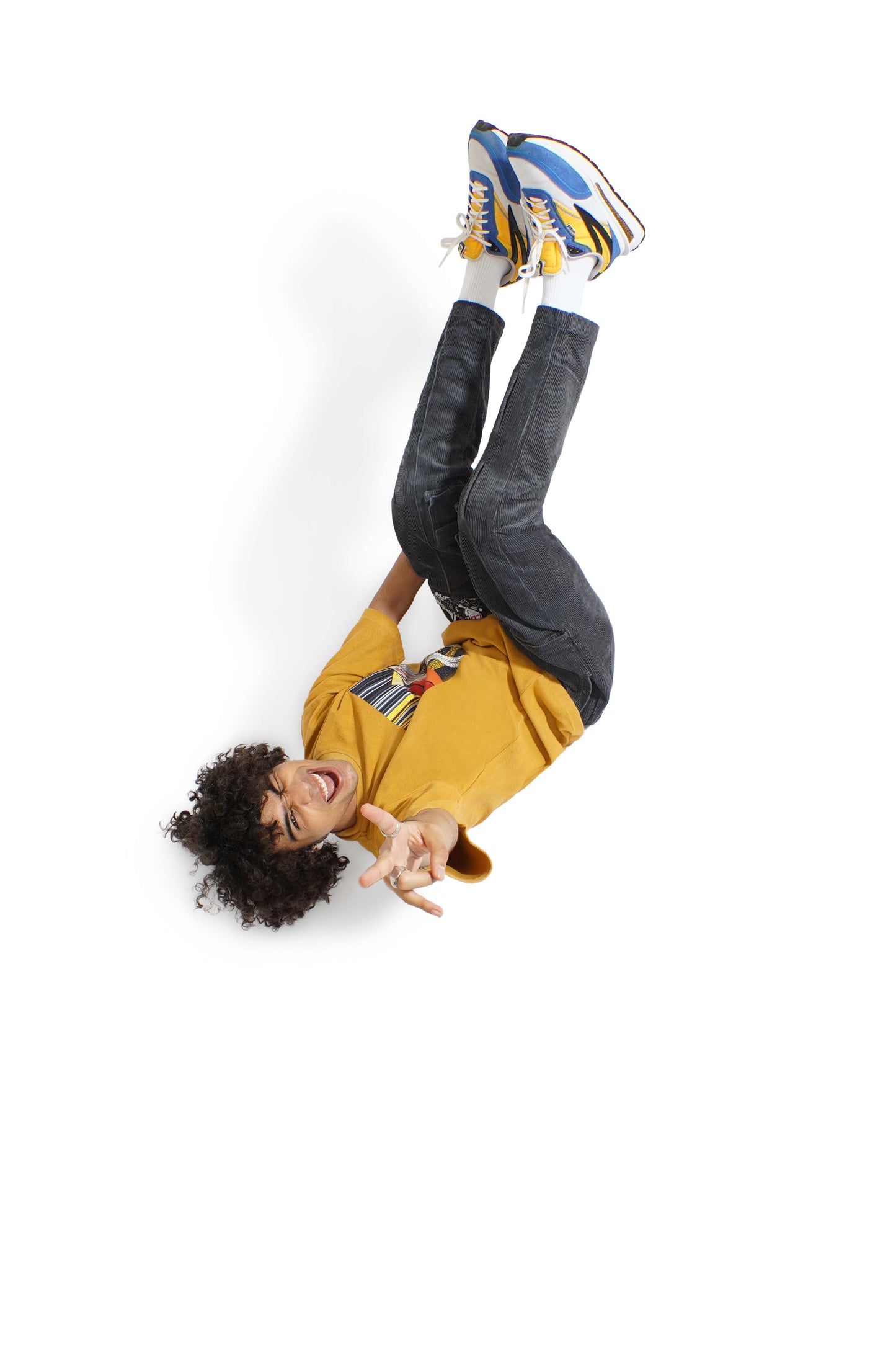 Mustard Wood Graphic T-Shirt & Carbon Grey Control Cargo Track Pants Set