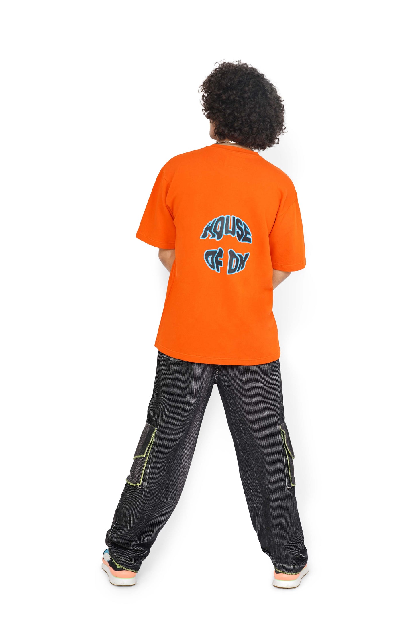 Campfire Orange Dirty Drift T-Shirt & Caffeine Grainy Cargo Track Pants Set
