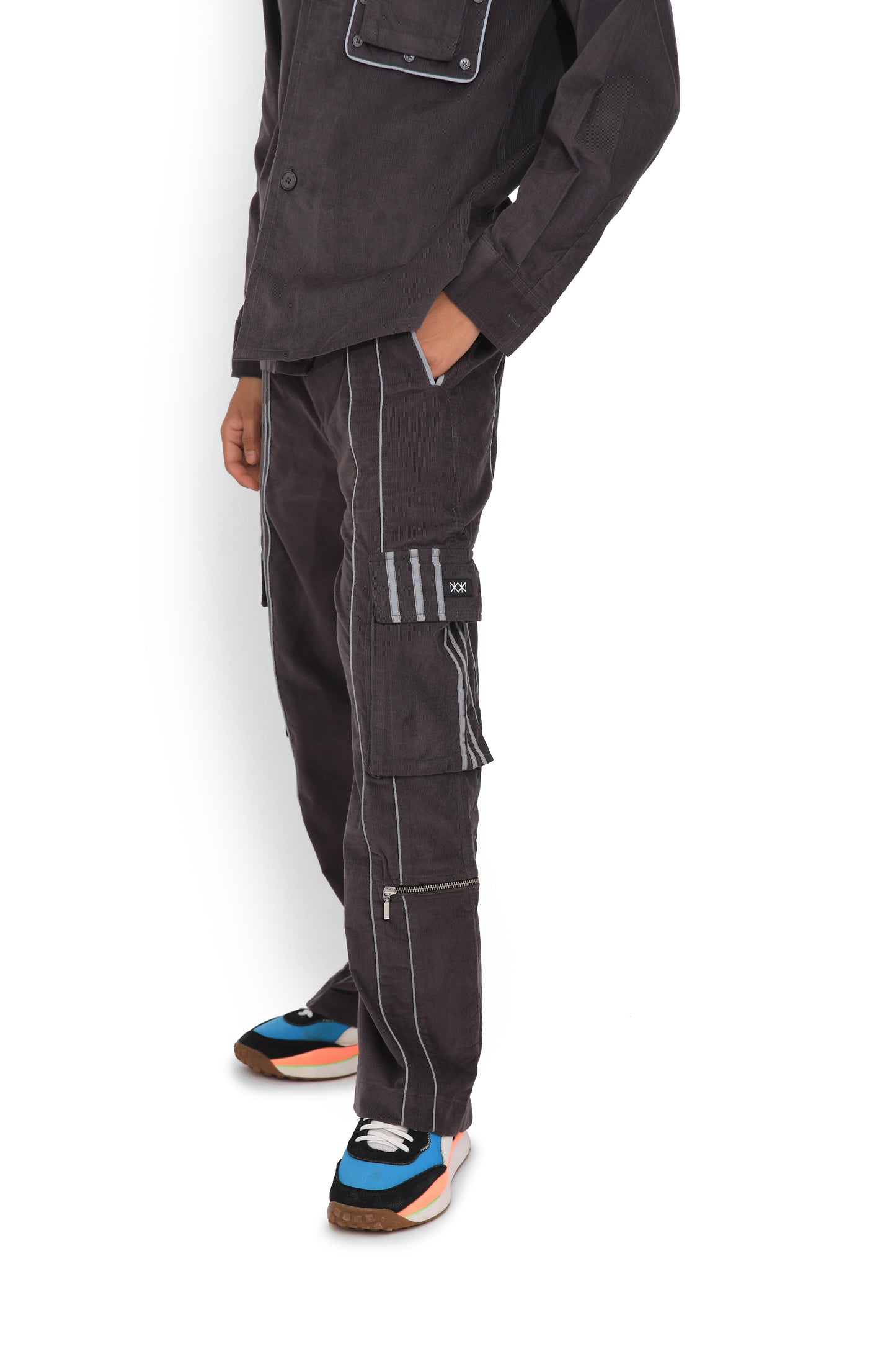 Grey Cargo Reflective Pants