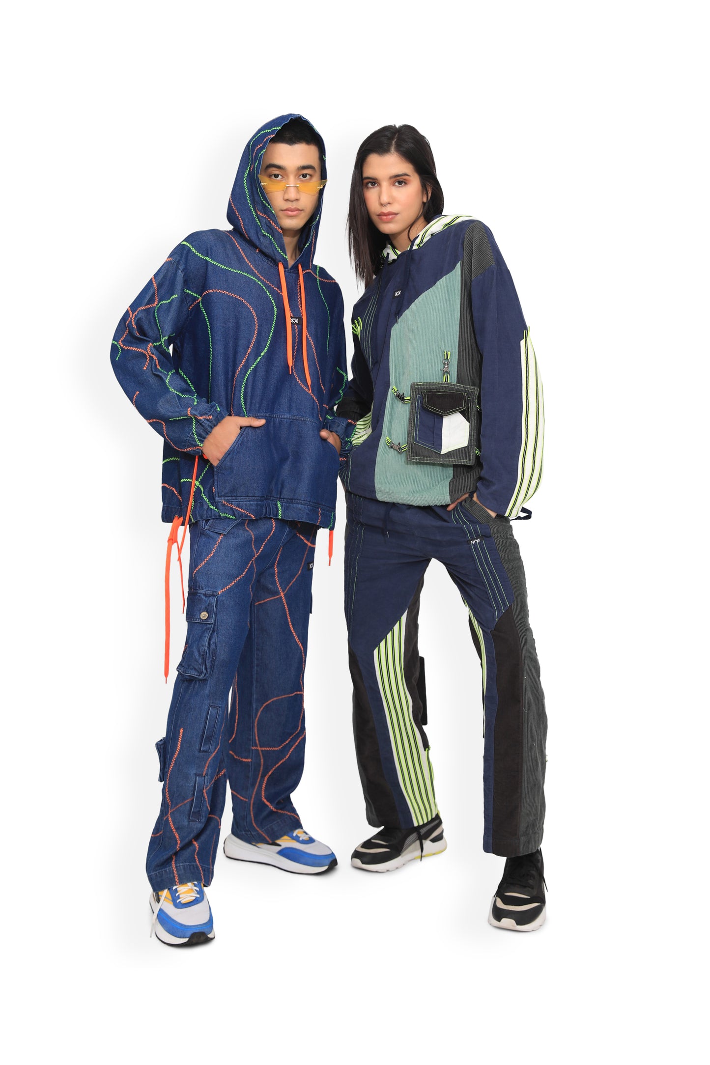 Blue Multi Colour Track Pant
