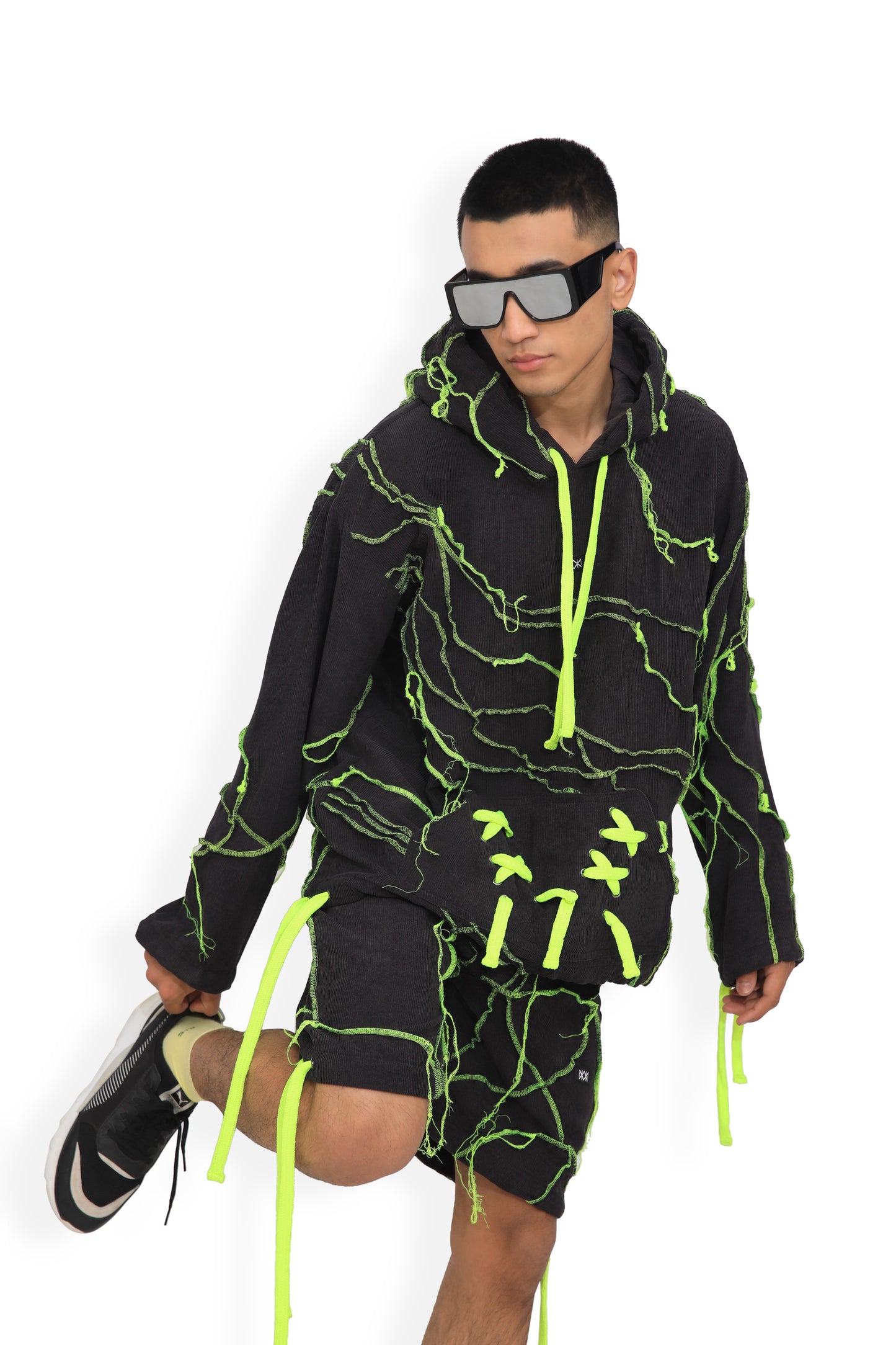 Grey Threaded Map Hoodie - One of One piece