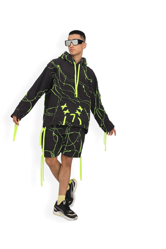 Grey Threaded Map Hoodie - One of One piece