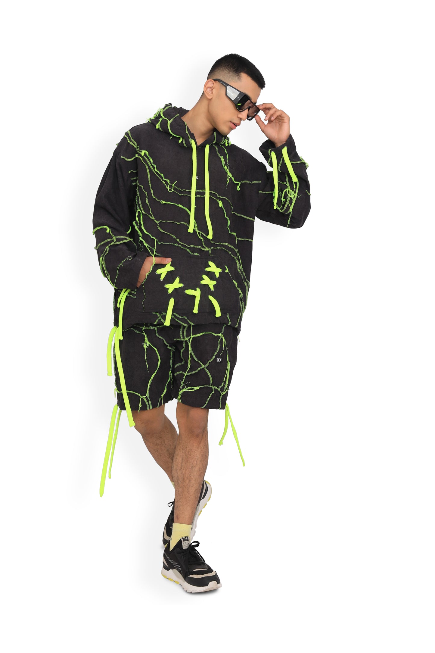 Grey Threaded Map Hoodie - One of One piece
